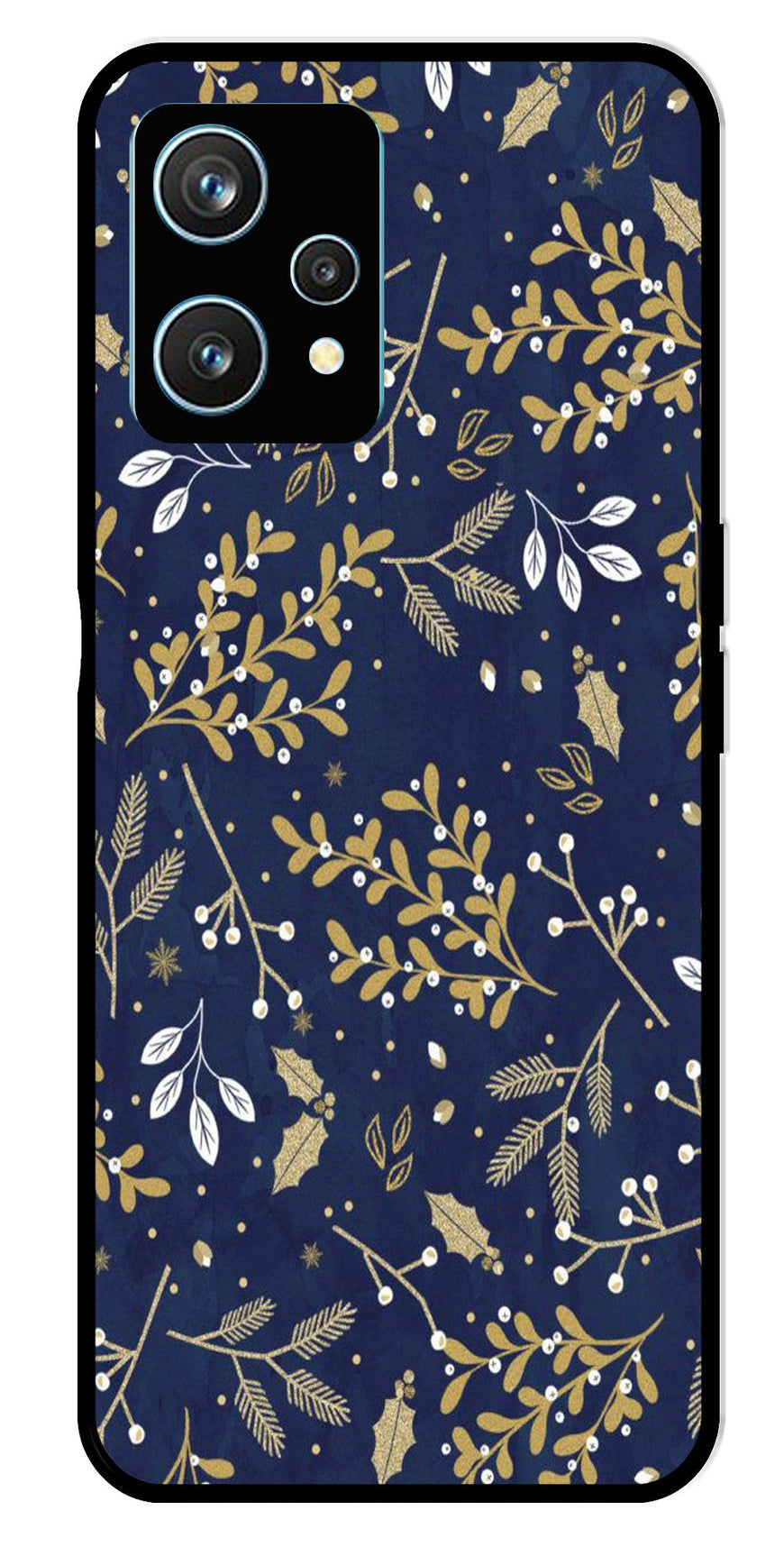 Floral Pattern  Metal Mobile Case for Realme 9 Pro Plus 5G   (Design No -52)