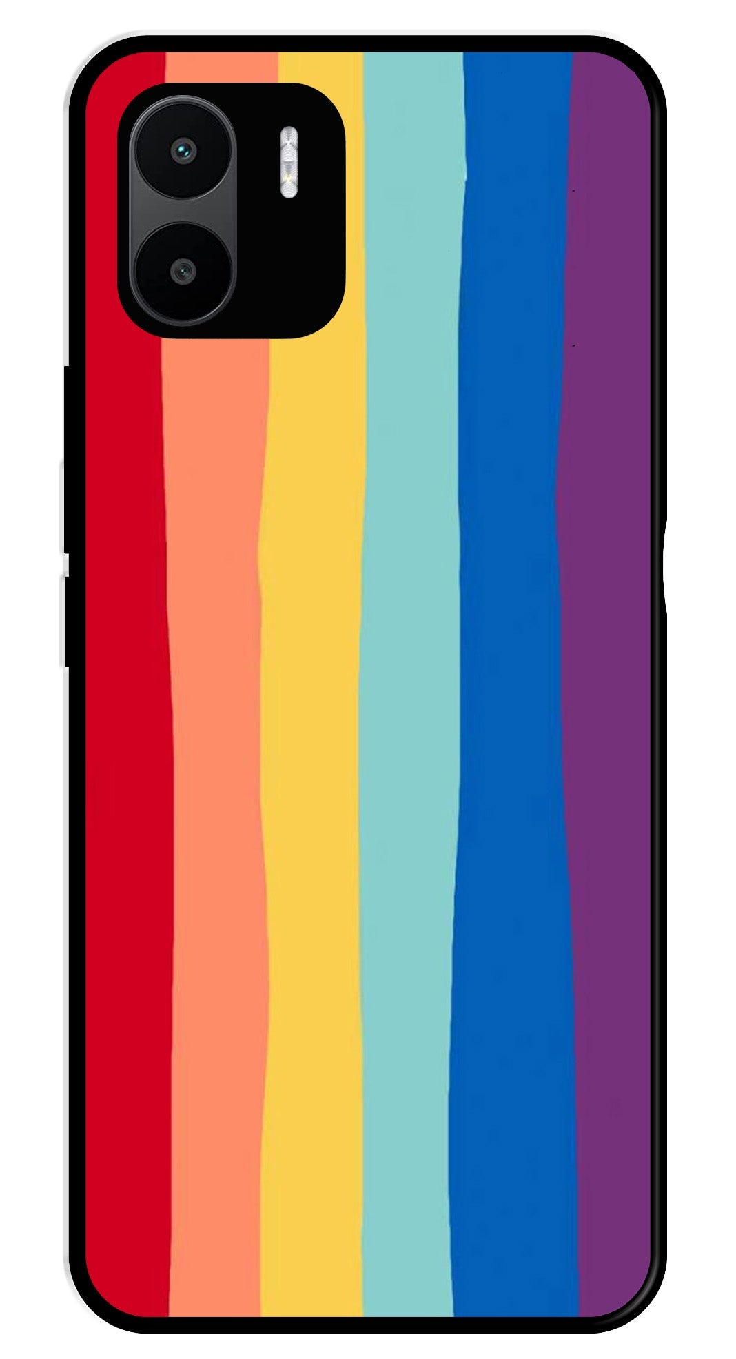 Rainbow MultiColor Metal Mobile Case for Redmi A2   (Design No -03)