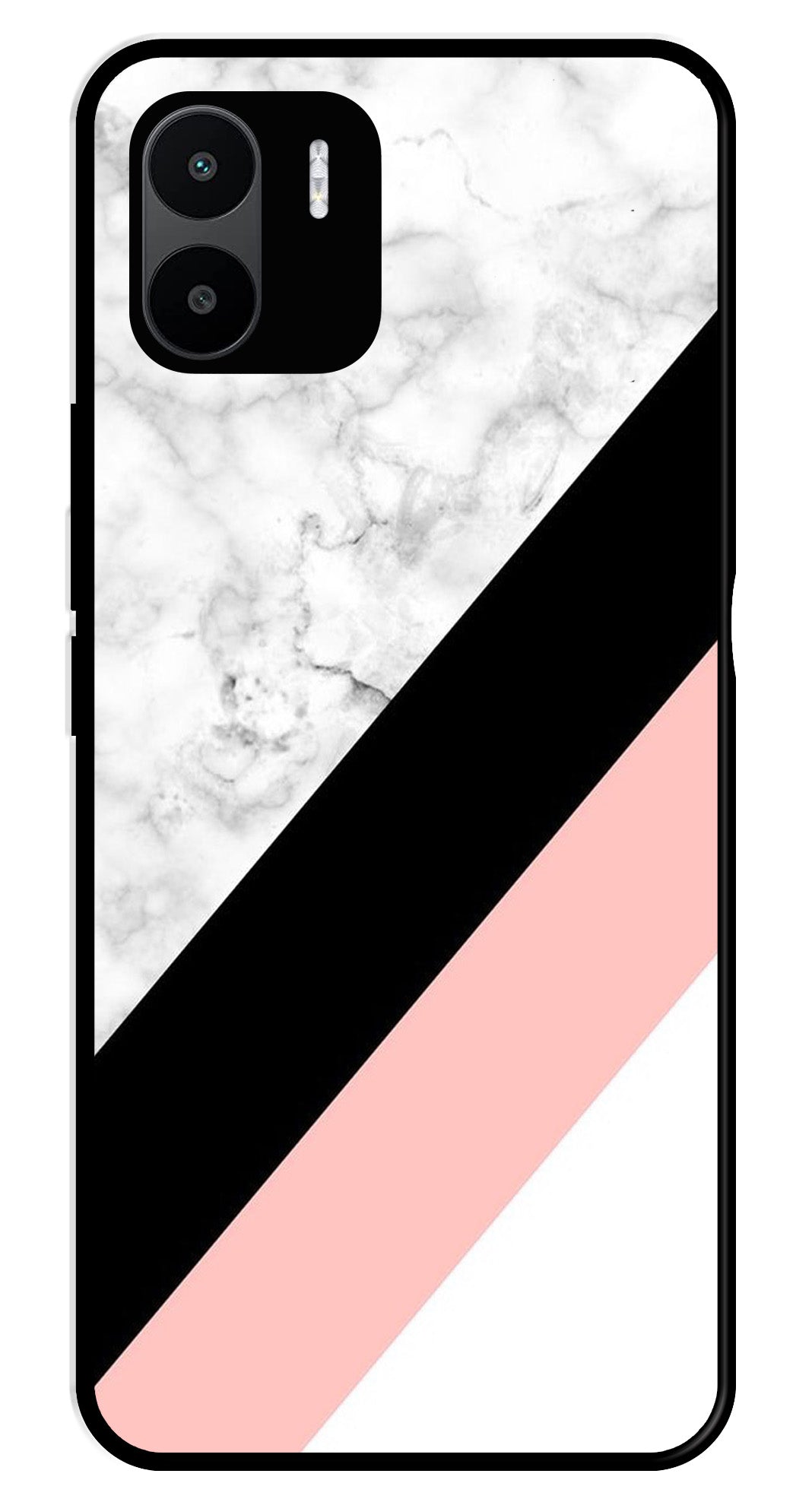 Marble Design Metal Mobile Case for Redmi A2   (Design No -24)