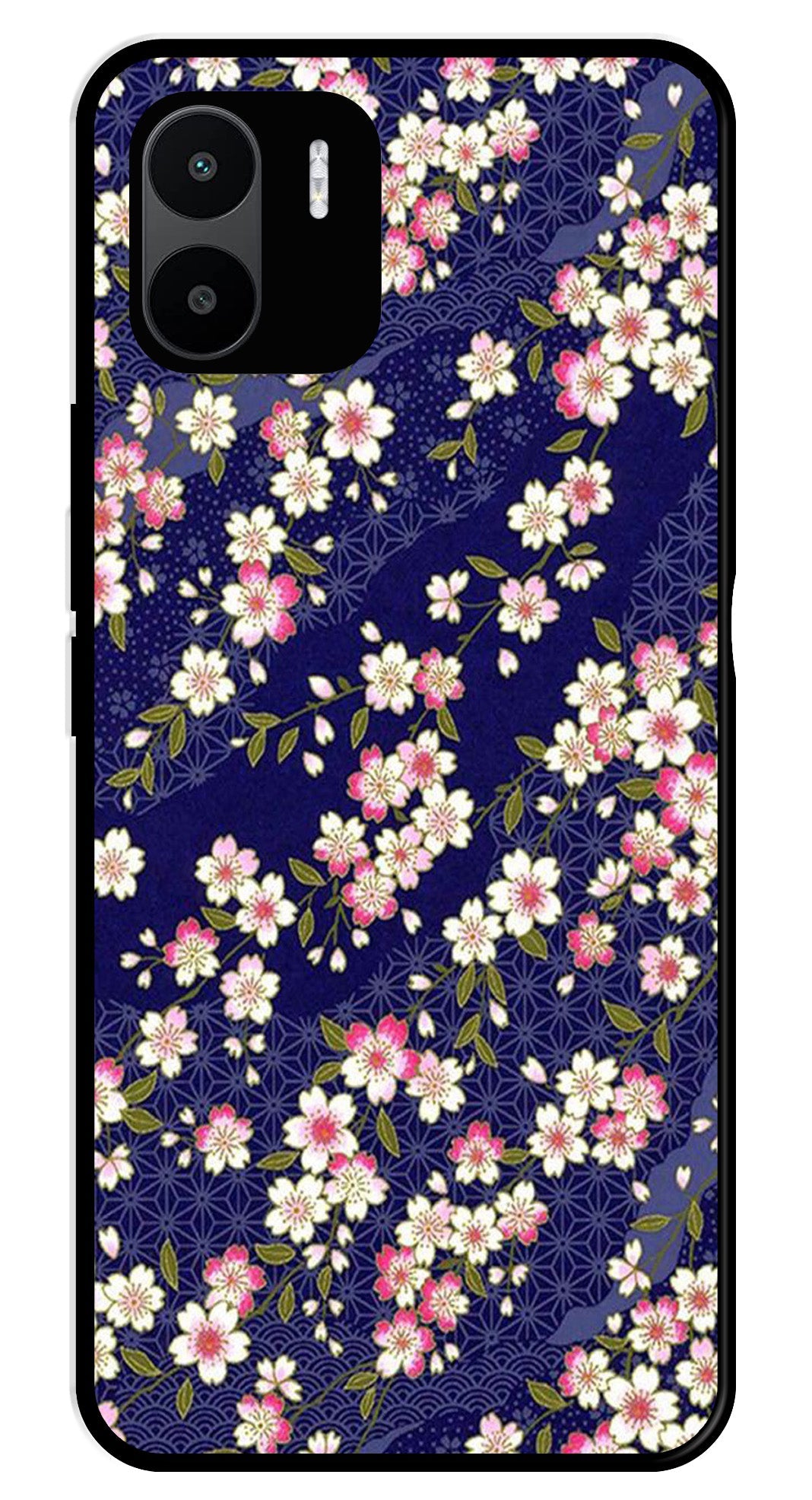 Flower Design Metal Mobile Case for Redmi A2   (Design No -25)