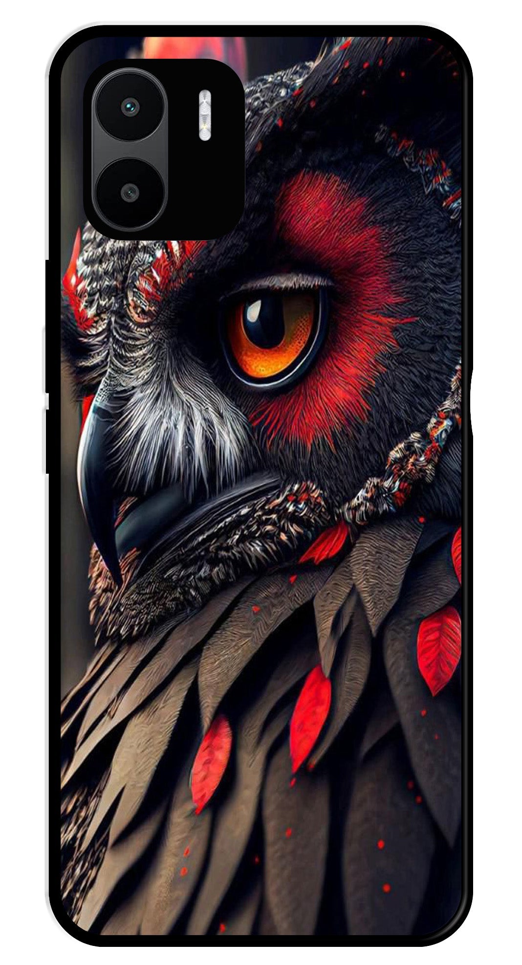 Owl Design Metal Mobile Case for Redmi A2   (Design No -26)