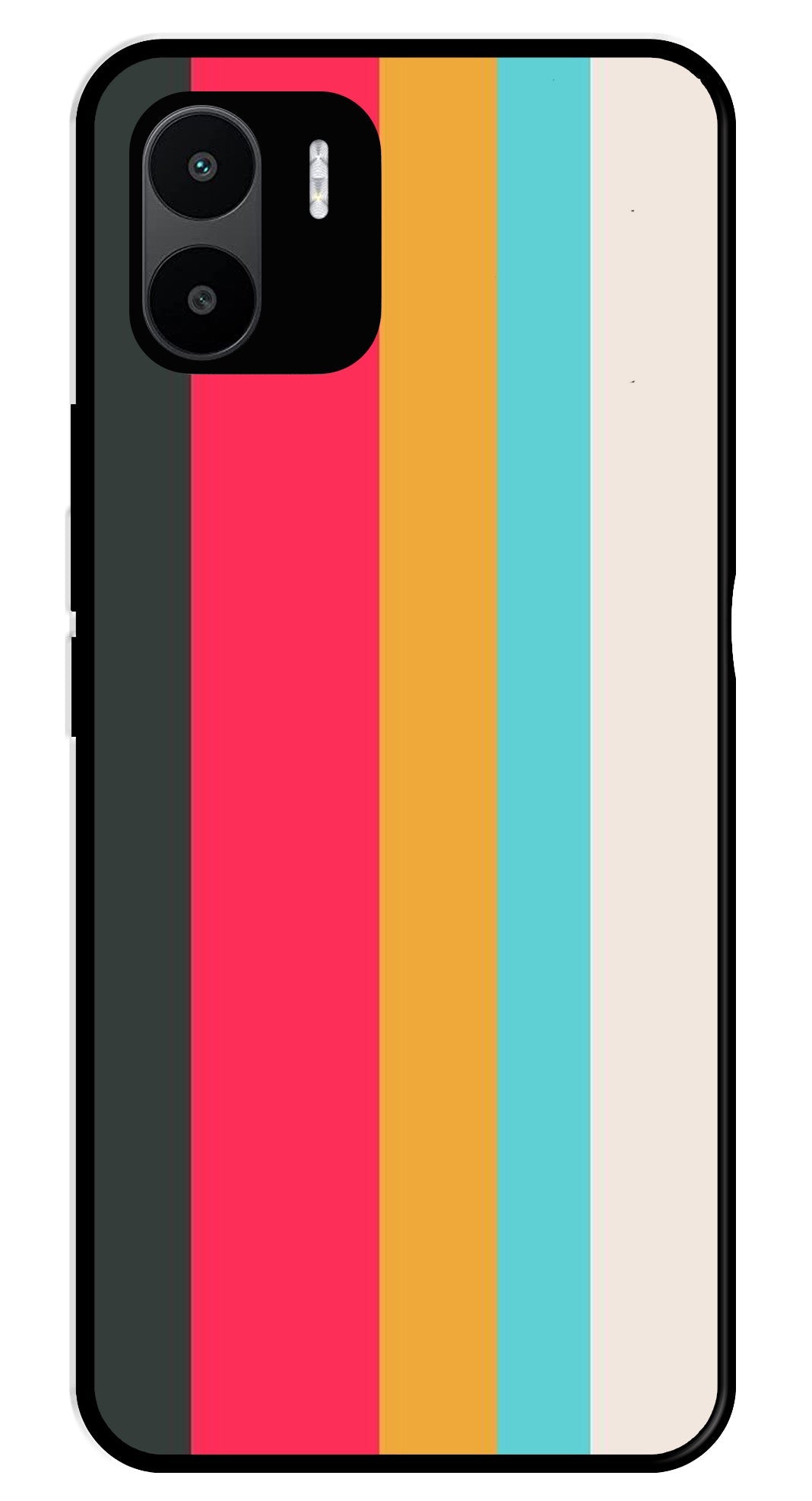 Muted Rainbow Metal Mobile Case for Redmi A2   (Design No -31)