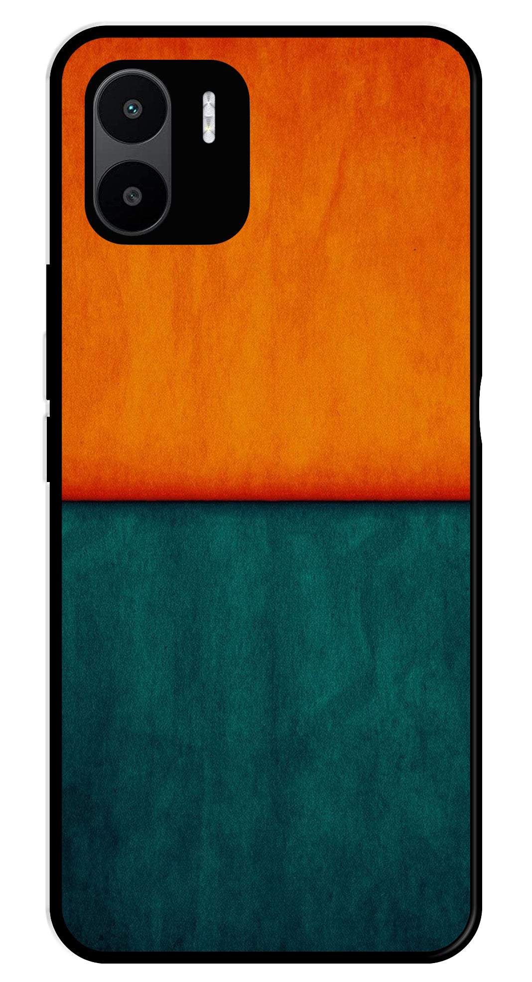 Orange Green Pattern Metal Mobile Case for Redmi A2   (Design No -45)