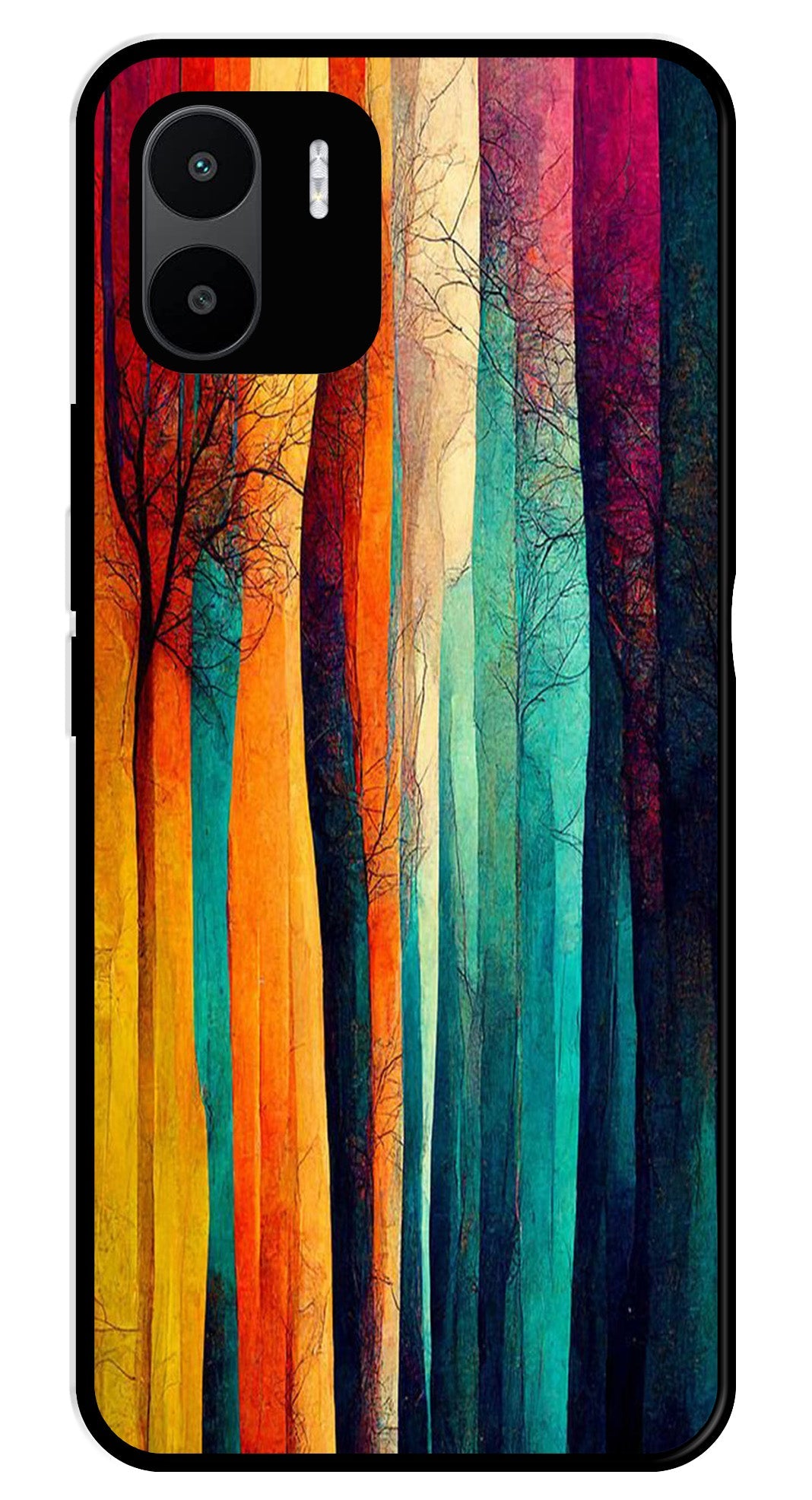 Modern Art Colorful Metal Mobile Case for Redmi A2   (Design No -47)