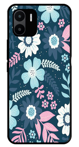 Flower Leaves Design Metal Mobile Case for Redmi A2   (Design No -50)