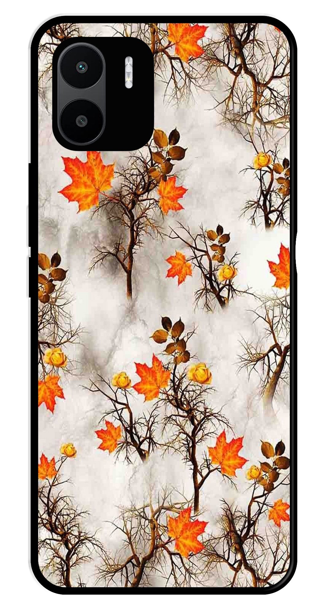 Autumn leaves Metal Mobile Case for Redmi A2   (Design No -55)