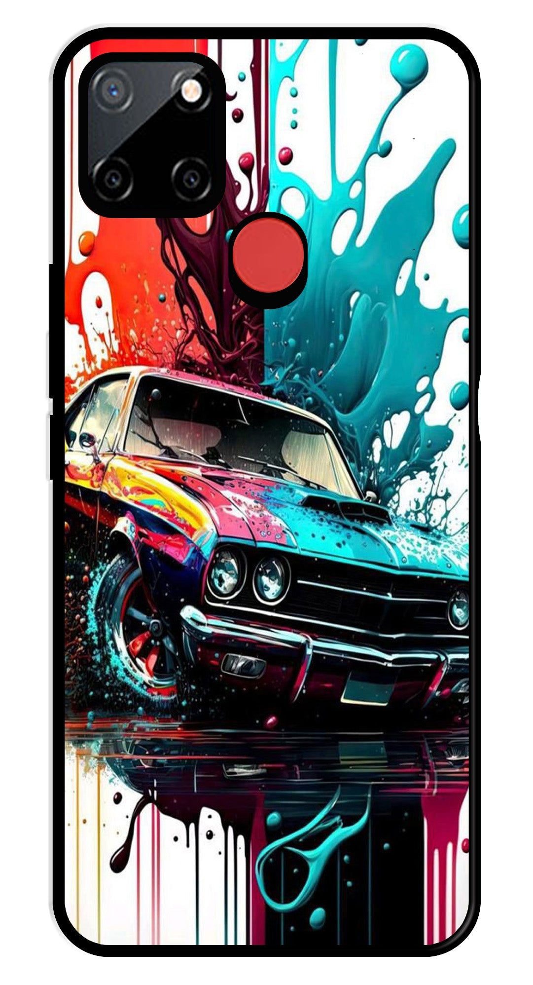 Vintage Car Metal Mobile Case for Realme C25   (Design No -29)