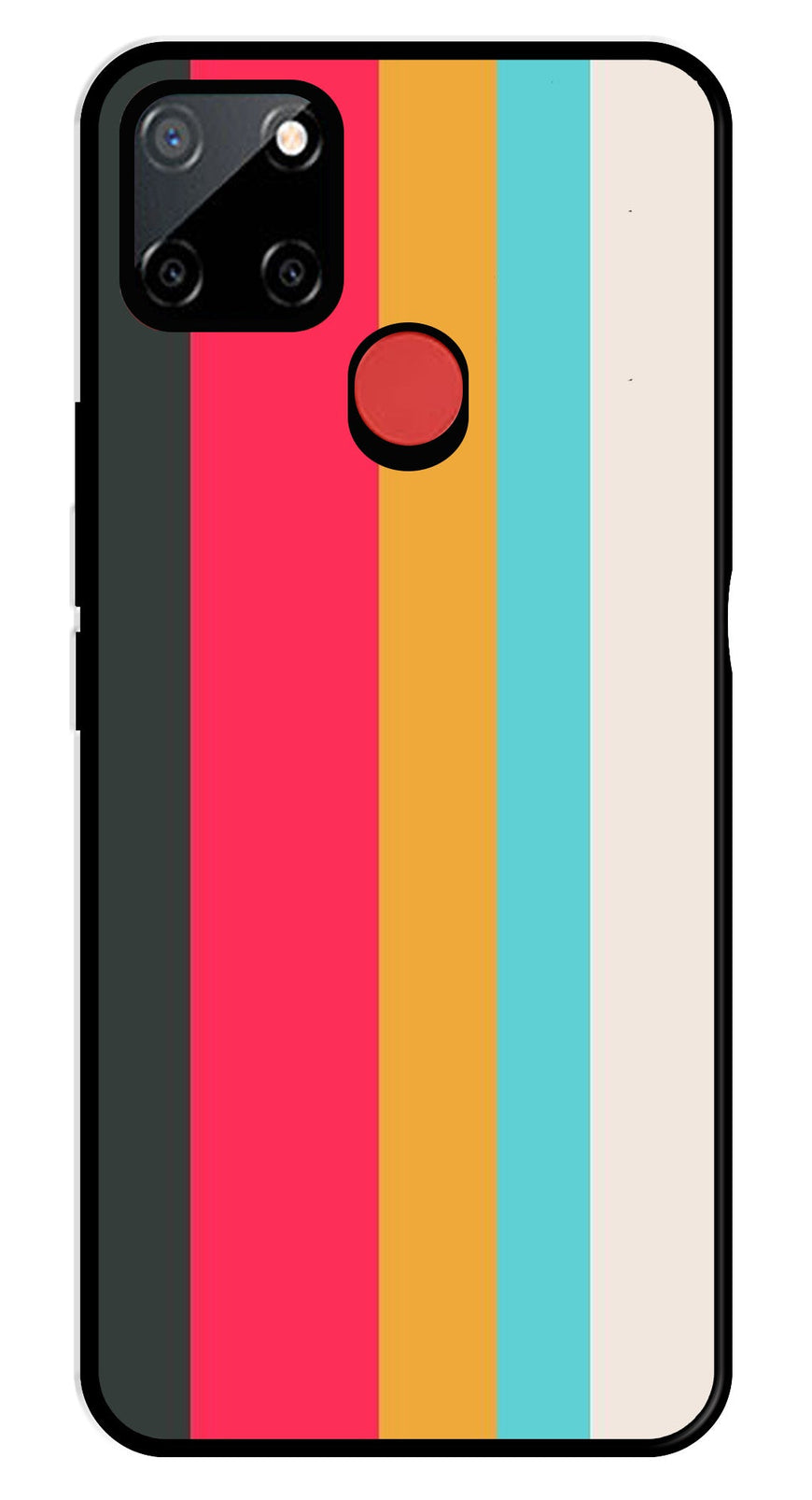 Muted Rainbow Metal Mobile Case for Realme C25   (Design No -31)