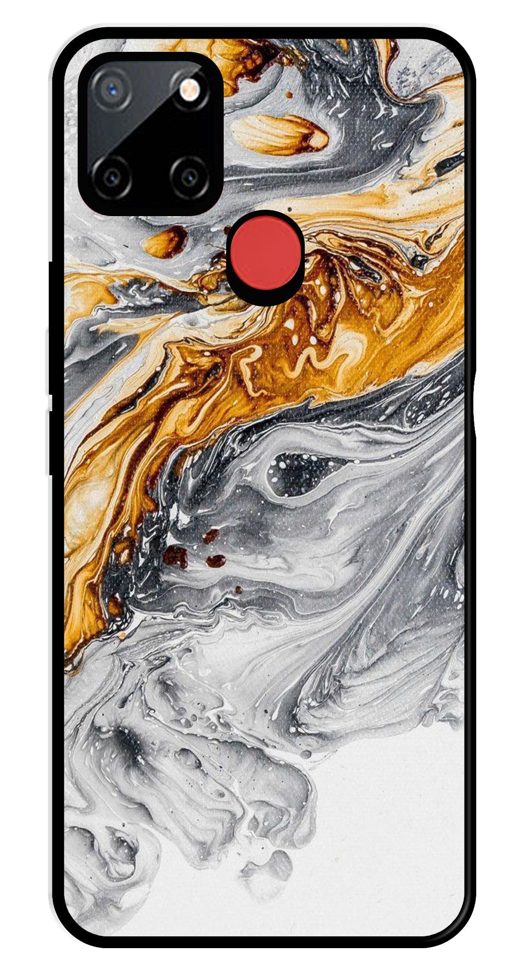 Marble Pattern Metal Mobile Case for Realme C25   (Design No -36)