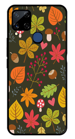 Leaves Design Metal Mobile Case for Realme C15   (Design No -51)