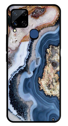 Marble Design Metal Mobile Case for Realme C15   (Design No -53)