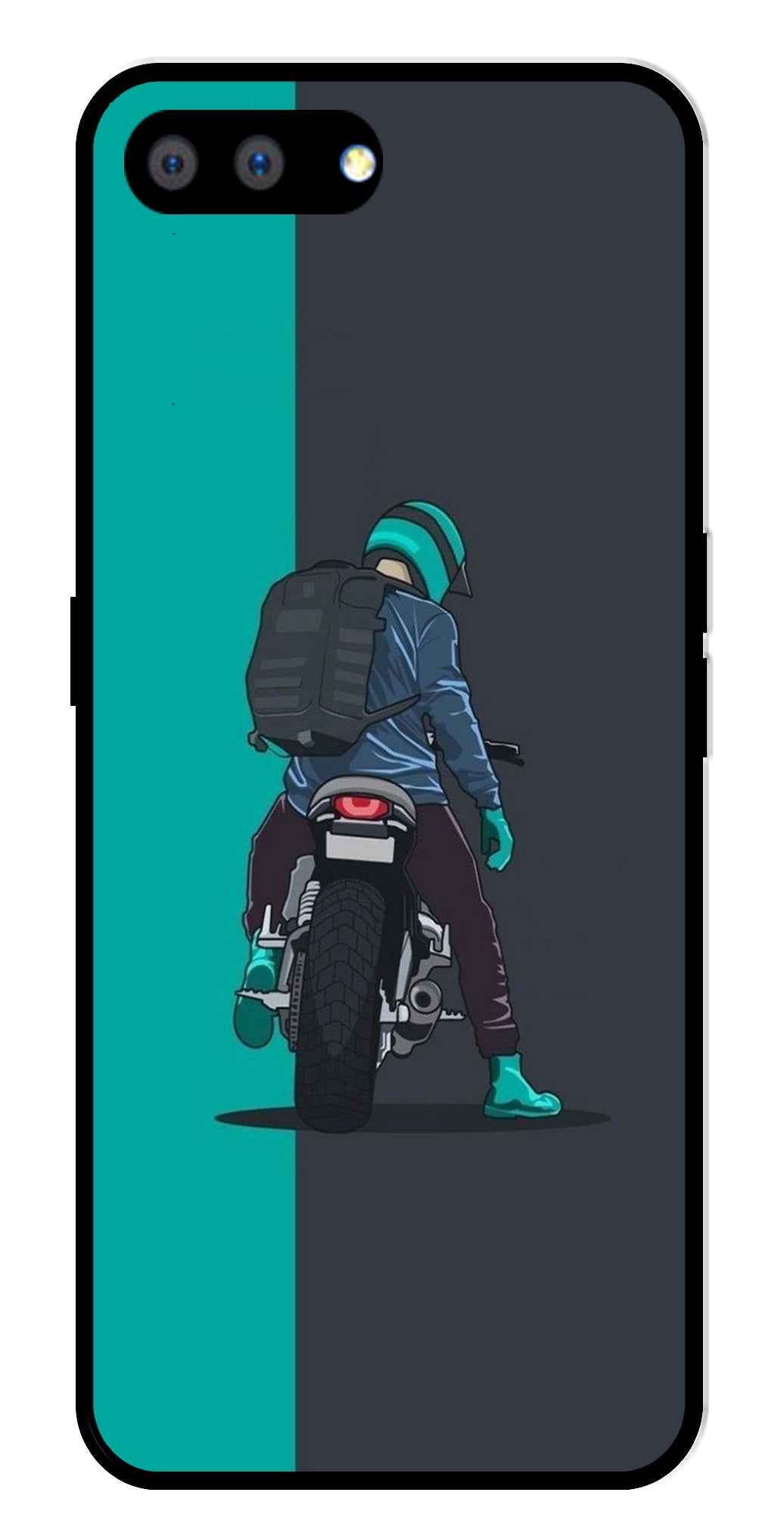 Bike Lover Metal Mobile Case for Realme C1   (Design No -05)