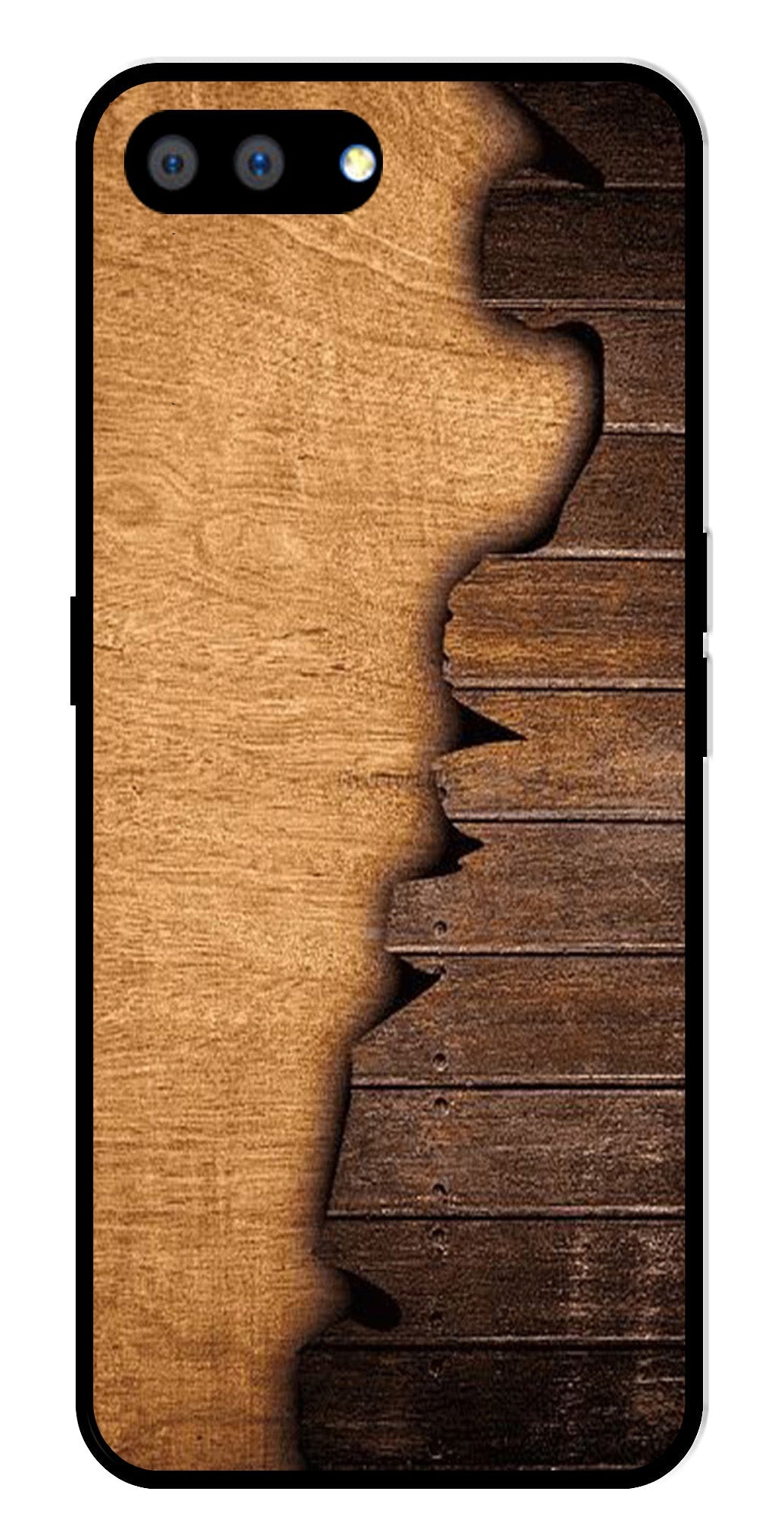 Wooden Design Metal Mobile Case for Realme C1   (Design No -13)