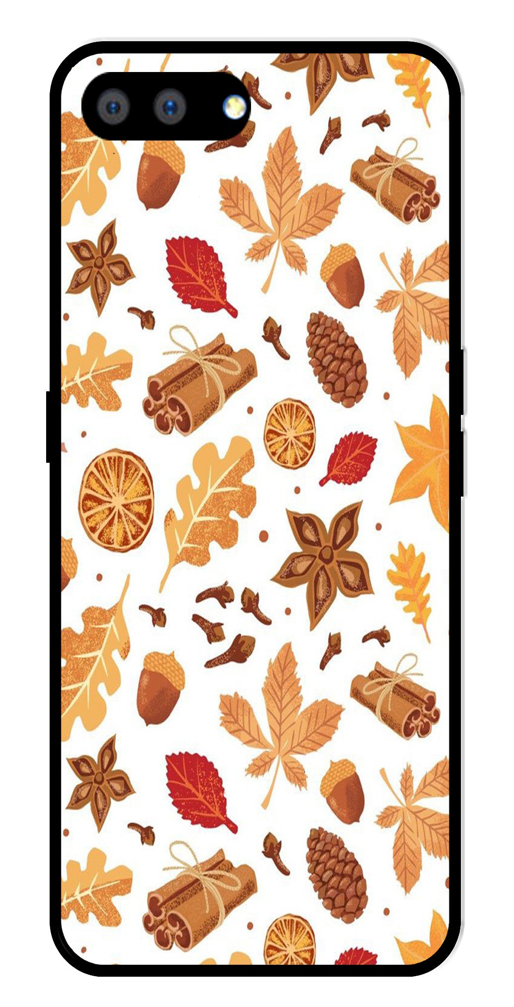 Autumn Leaf Metal Mobile Case for Realme C1   (Design No -19)