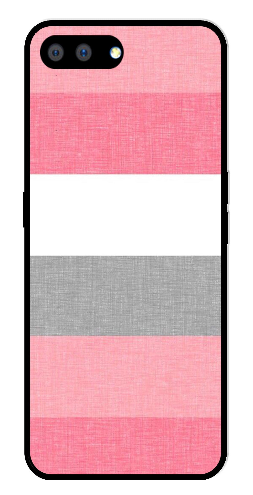 Pink Pattern Metal Mobile Case for Realme C1   (Design No -23)