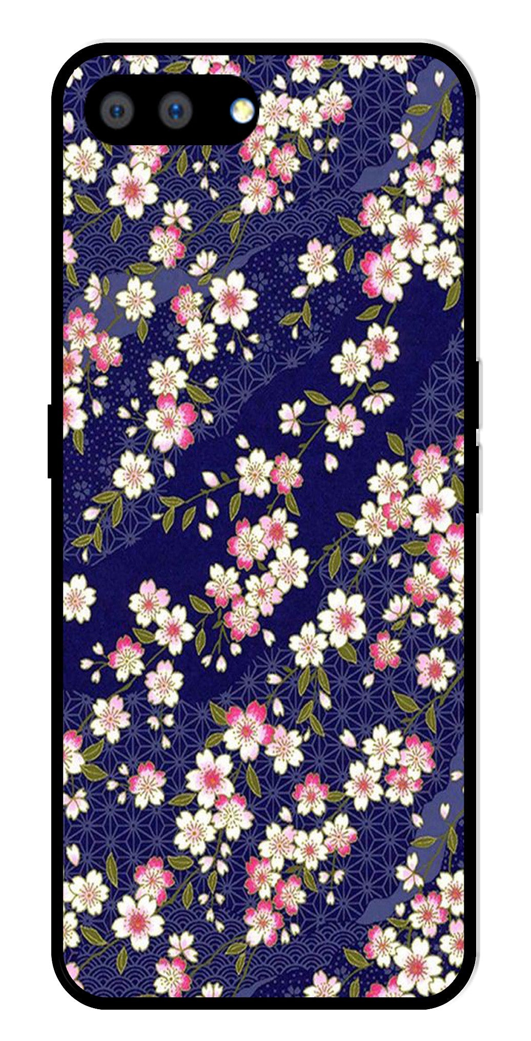 Flower Design Metal Mobile Case for Realme C1   (Design No -25)