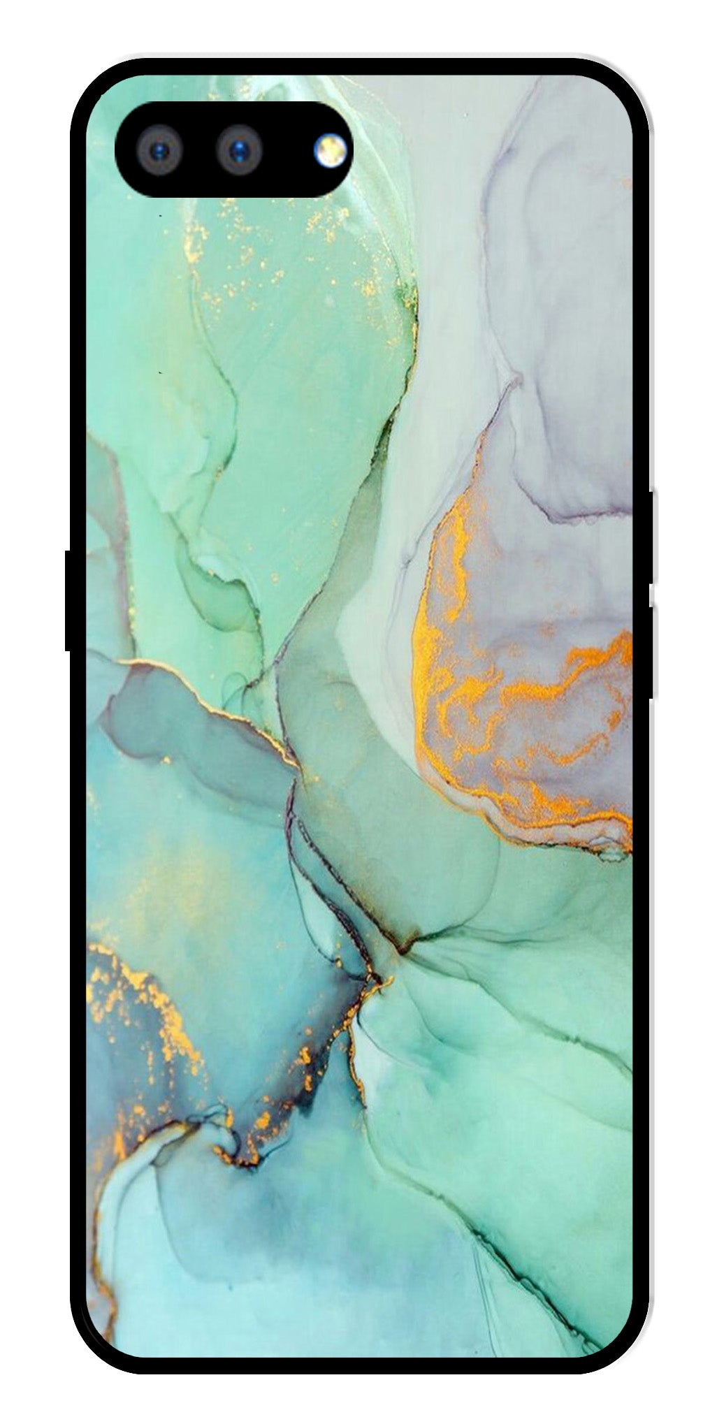 Marble Design Metal Mobile Case for Realme C1   (Design No -46)