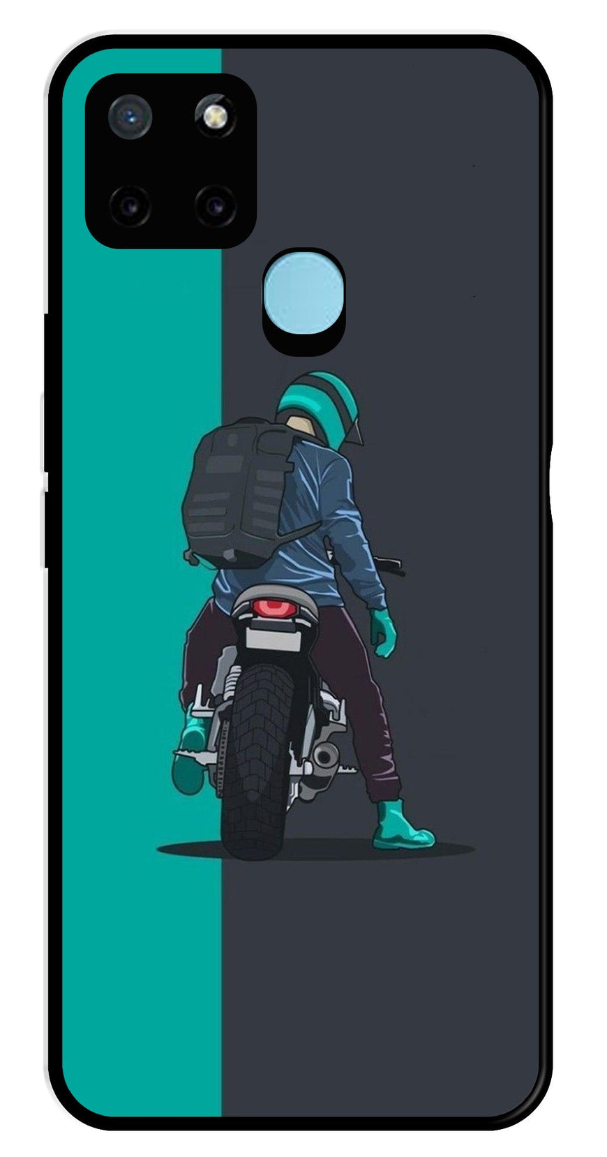 Bike Lover Metal Mobile Case for Realme C21Y   (Design No -05)