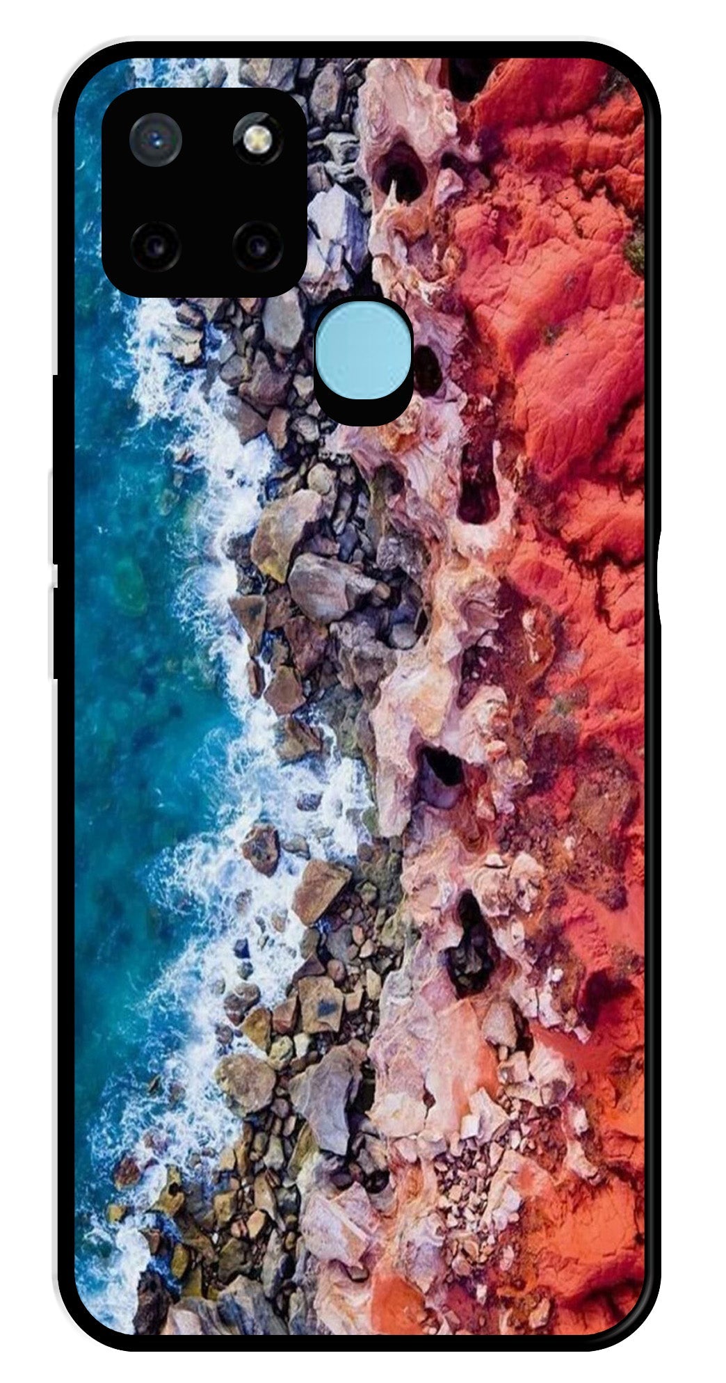 Sea Shore Metal Mobile Case for Realme C21Y   (Design No -18)