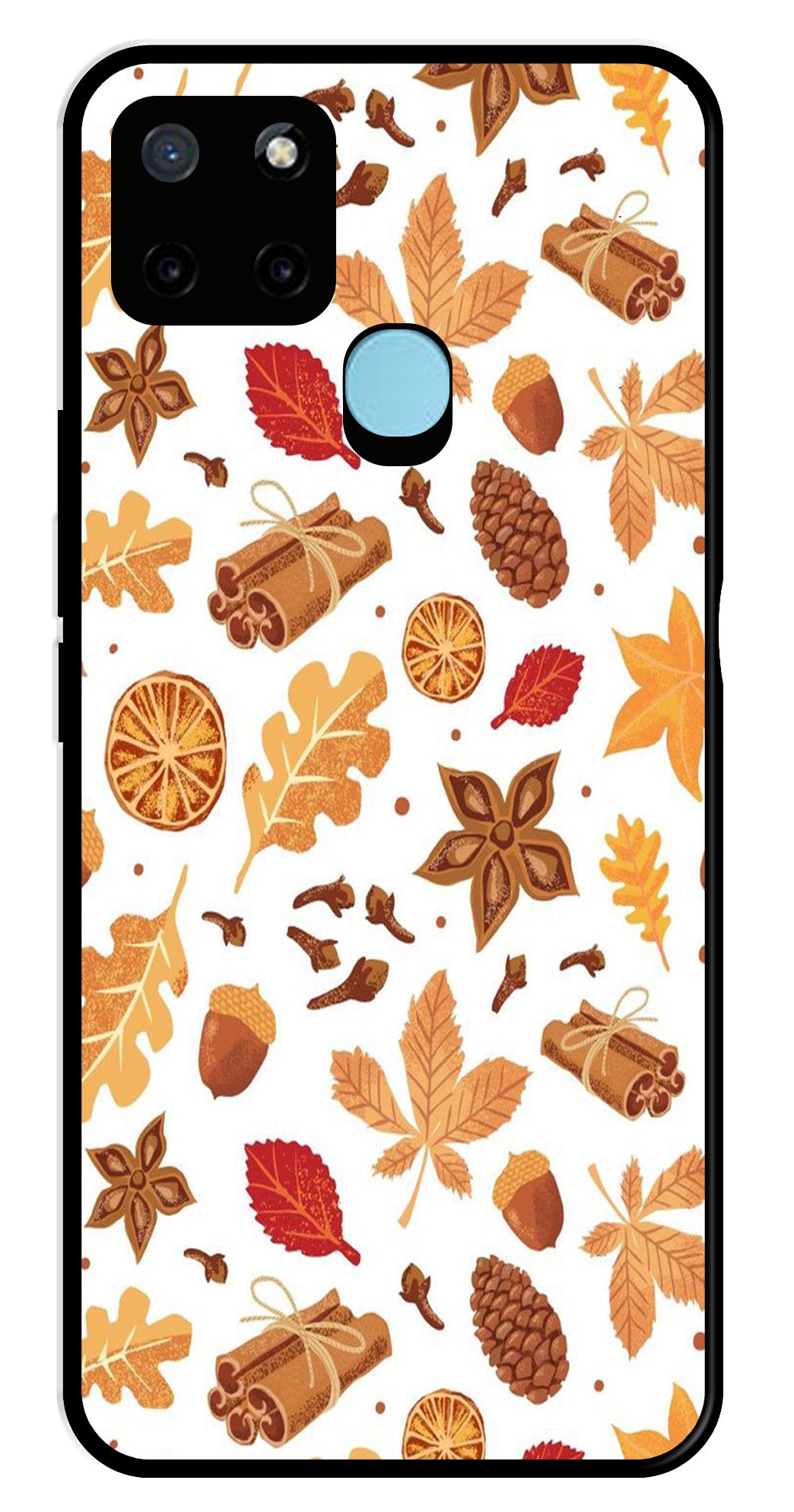 Autumn Leaf Metal Mobile Case for Realme C21Y   (Design No -19)