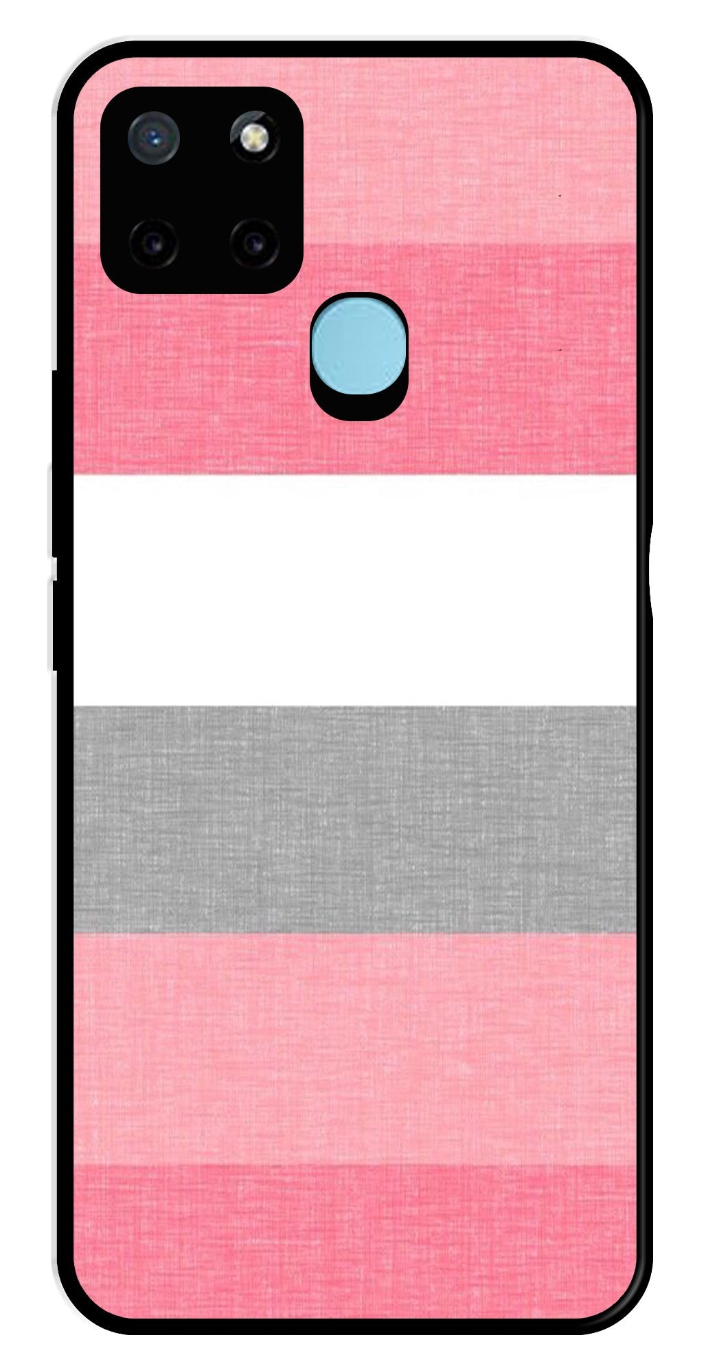 Pink Pattern Metal Mobile Case for Realme C21Y   (Design No -23)