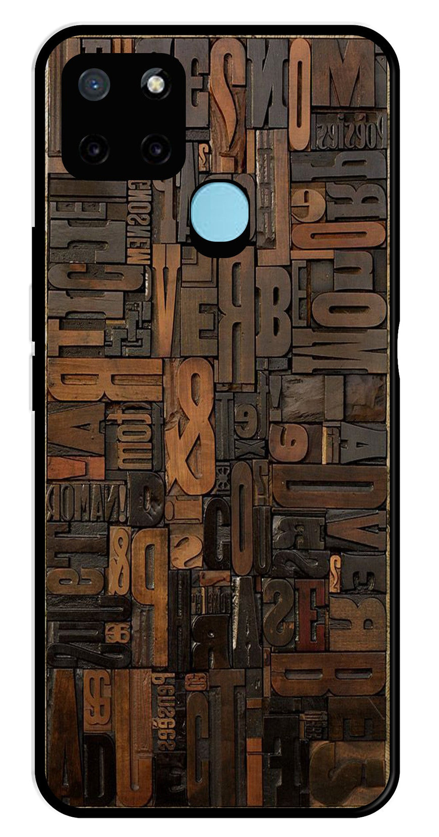 Alphabets Metal Mobile Case for Realme C21Y   (Design No -32)