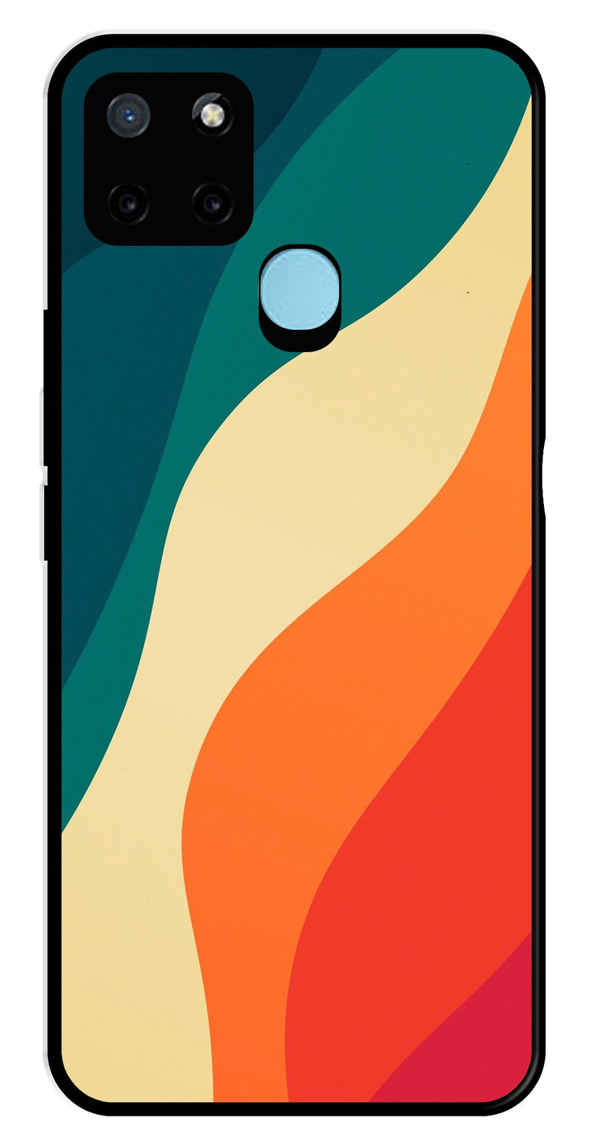 Muted Rainbow Metal Mobile Case for Realme C21Y   (Design No -39)