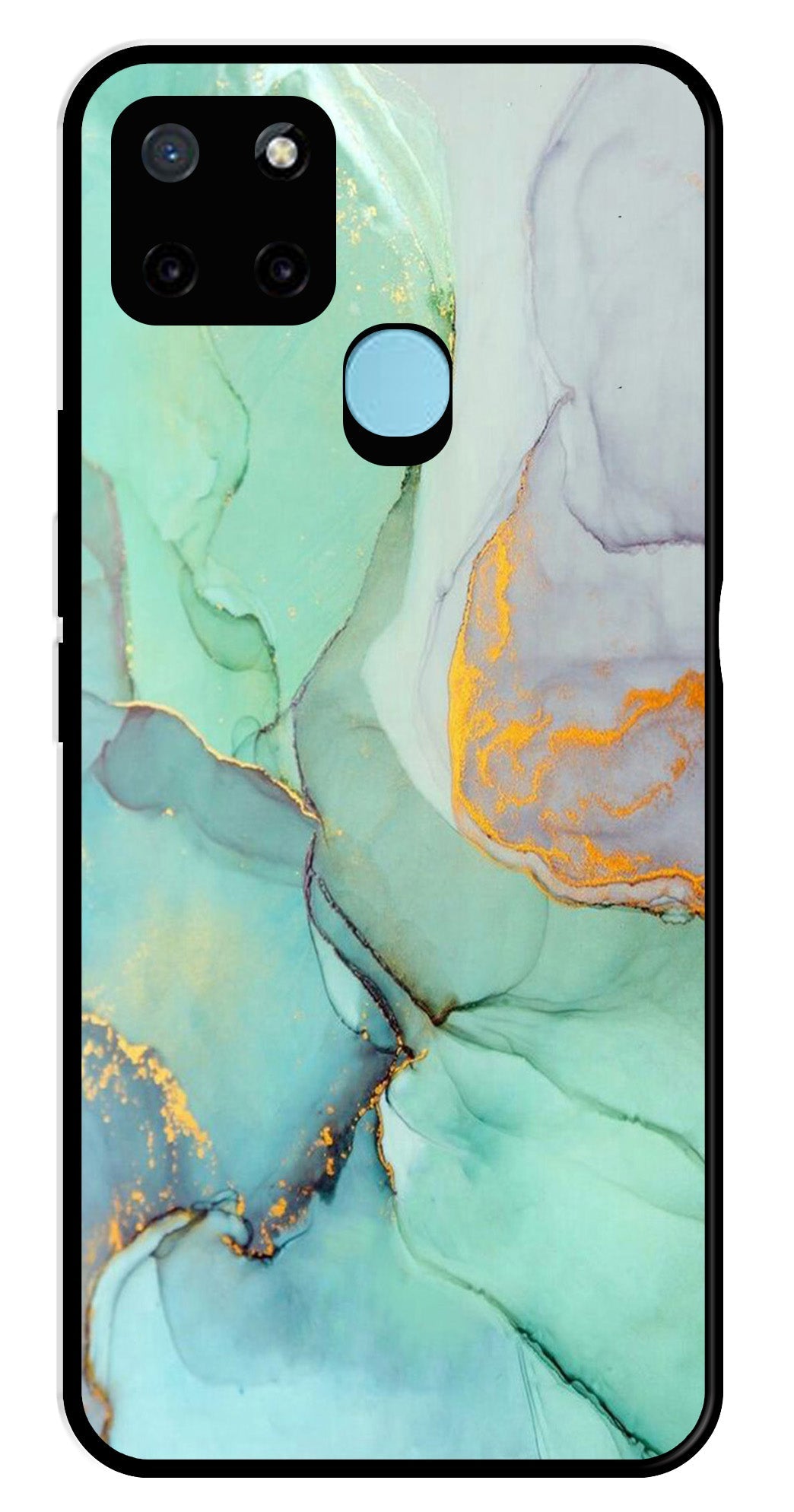 Marble Design Metal Mobile Case for Realme C21Y   (Design No -46)