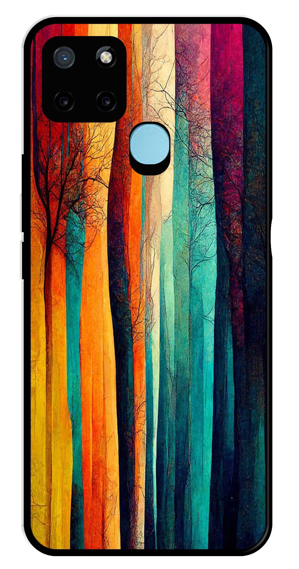 Modern Art Colorful Metal Mobile Case for Realme C21Y   (Design No -47)