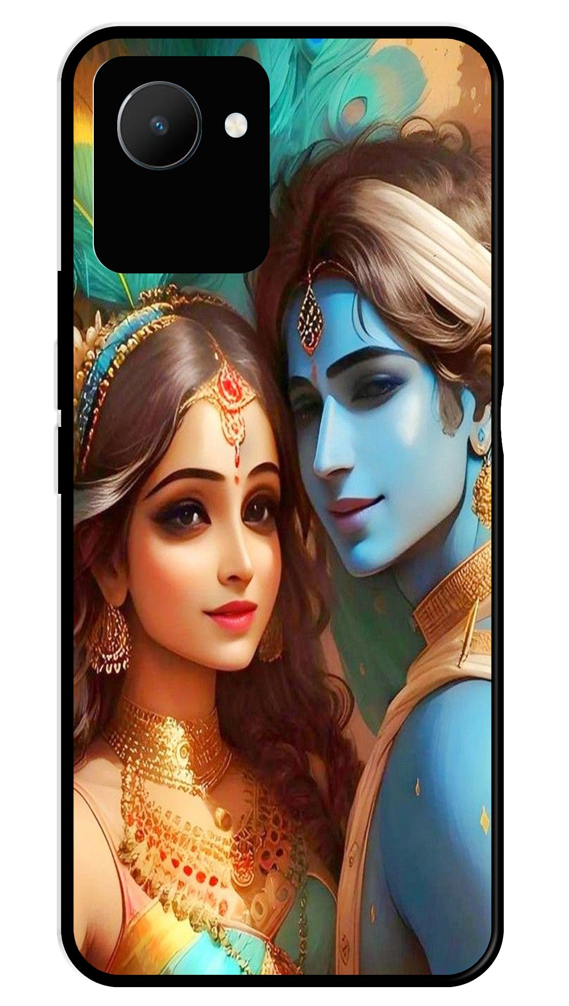 Lord Radha Krishna Metal Mobile Case for Realme C30   (Design No -01)