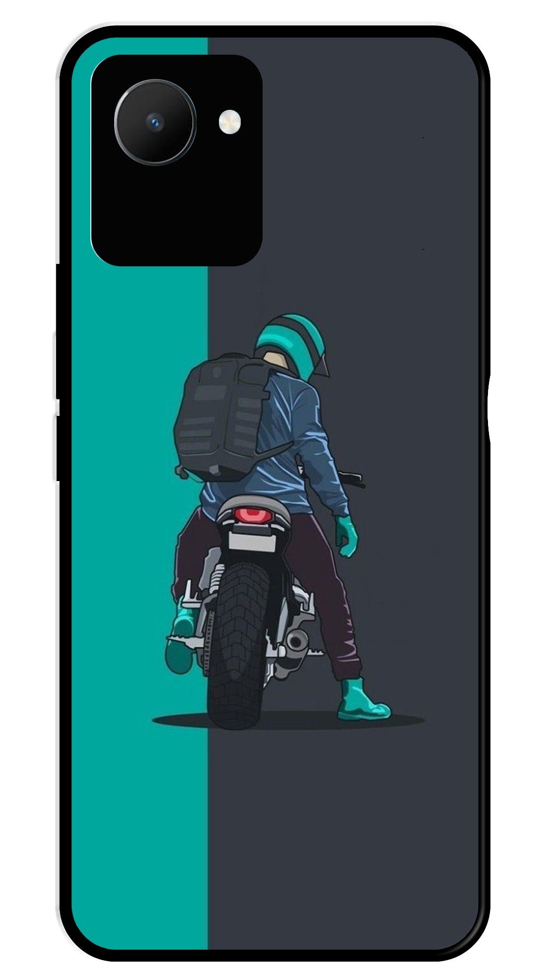 Bike Lover Metal Mobile Case for Realme C30   (Design No -05)