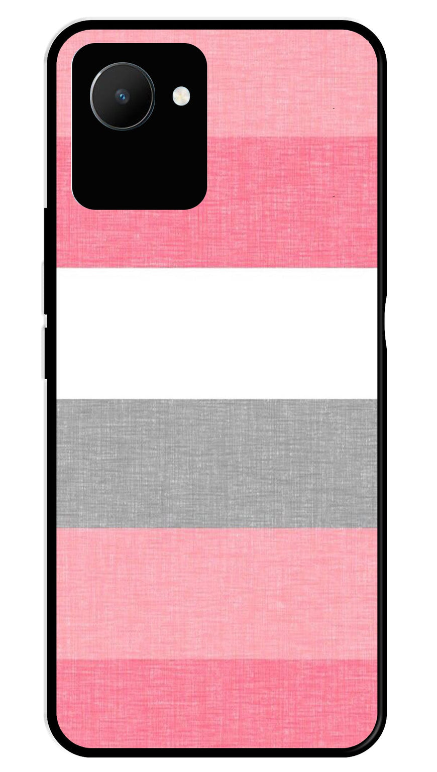 Pink Pattern Metal Mobile Case for Realme C30   (Design No -23)