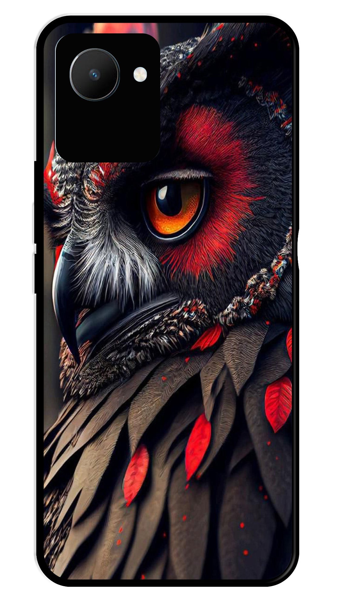 Owl Design Metal Mobile Case for Realme C30   (Design No -26)