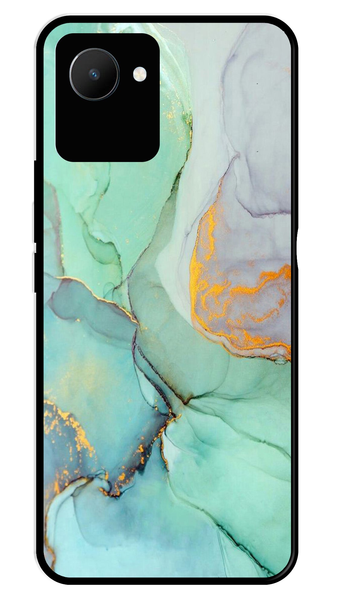 Marble Design Metal Mobile Case for Realme C30   (Design No -46)