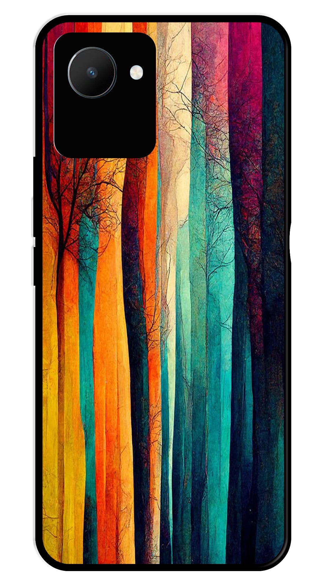 Modern Art Colorful Metal Mobile Case for Realme C30   (Design No -47)