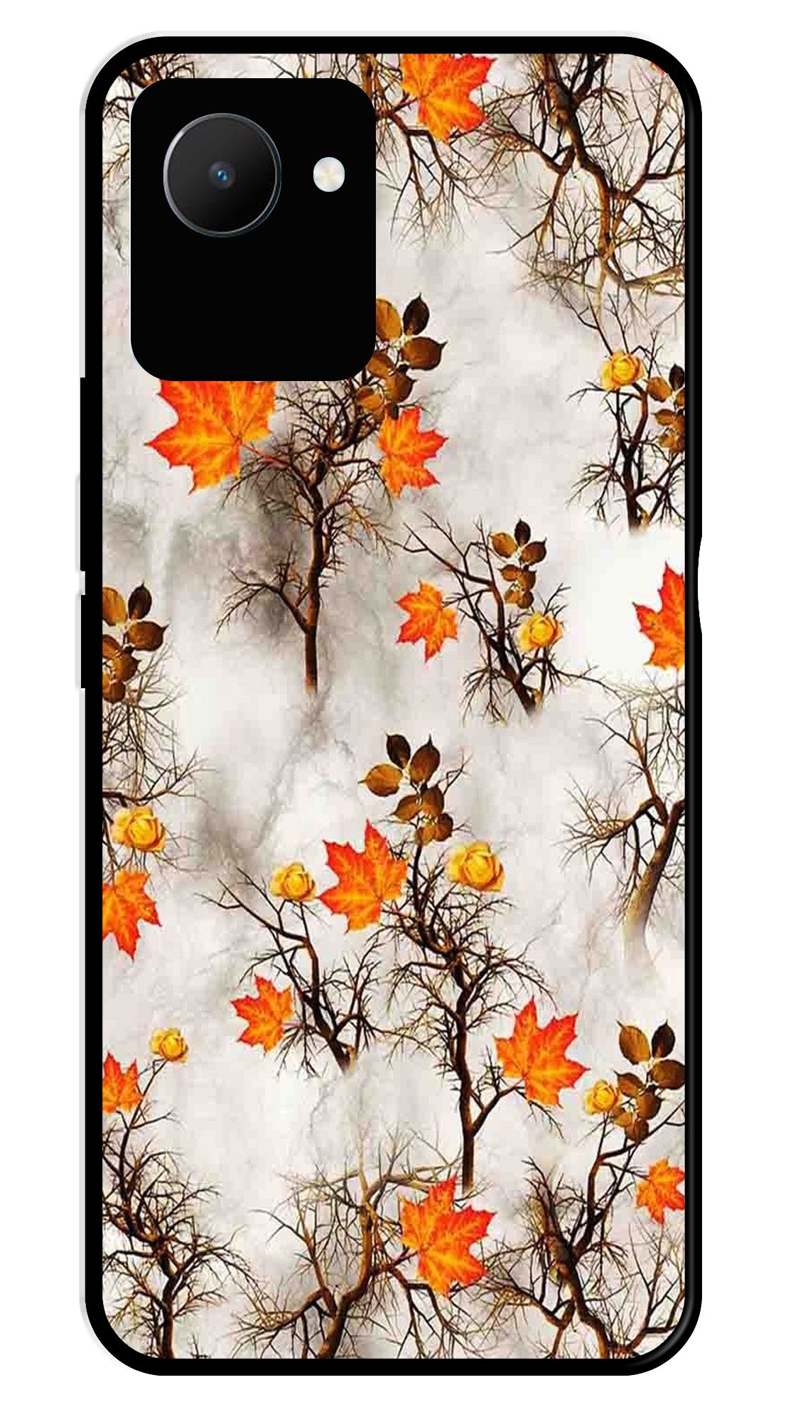 Autumn leaves Metal Mobile Case for Realme C30   (Design No -55)