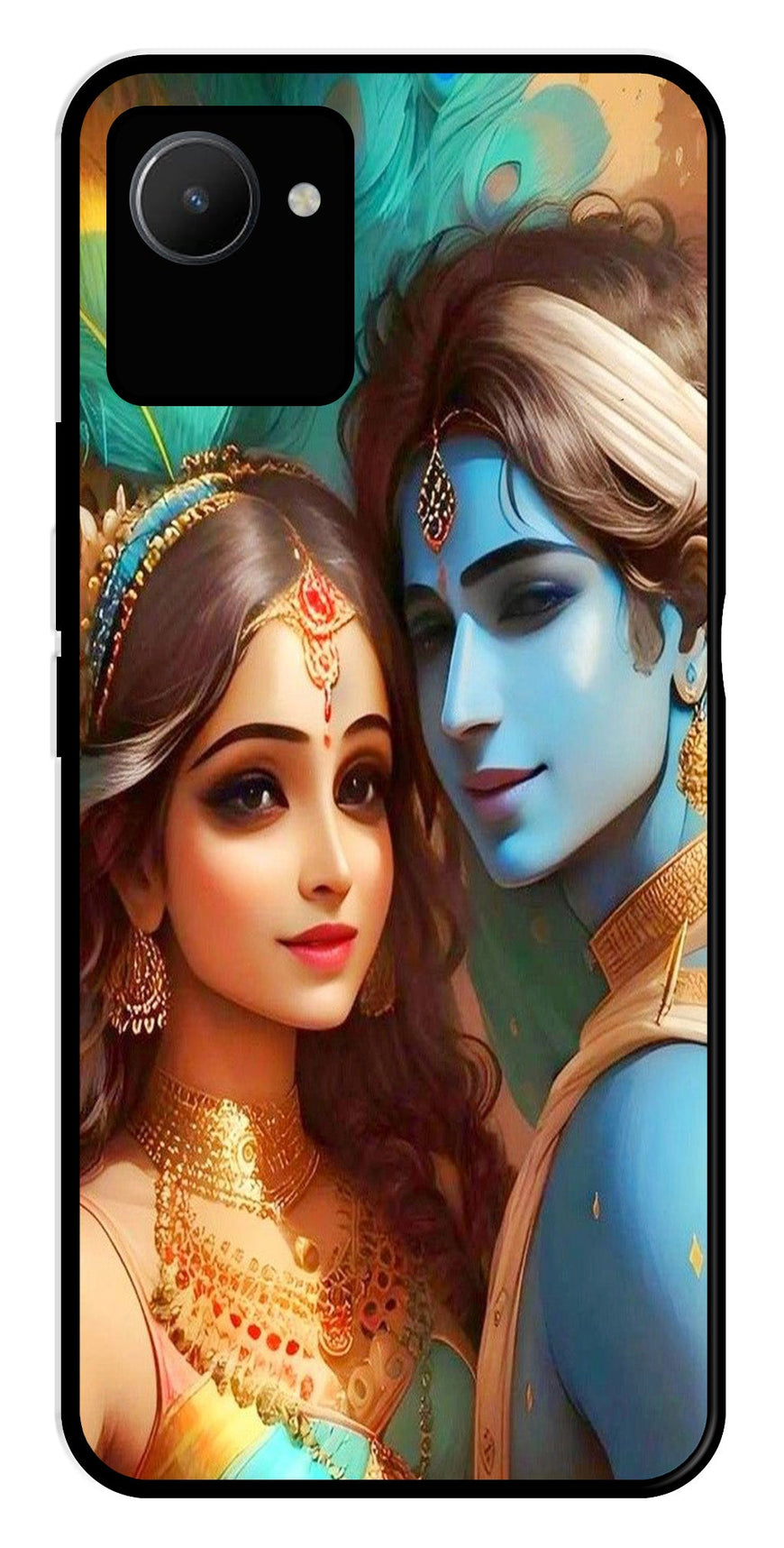 Lord Radha Krishna Metal Mobile Case for Realme C30s   (Design No -01)