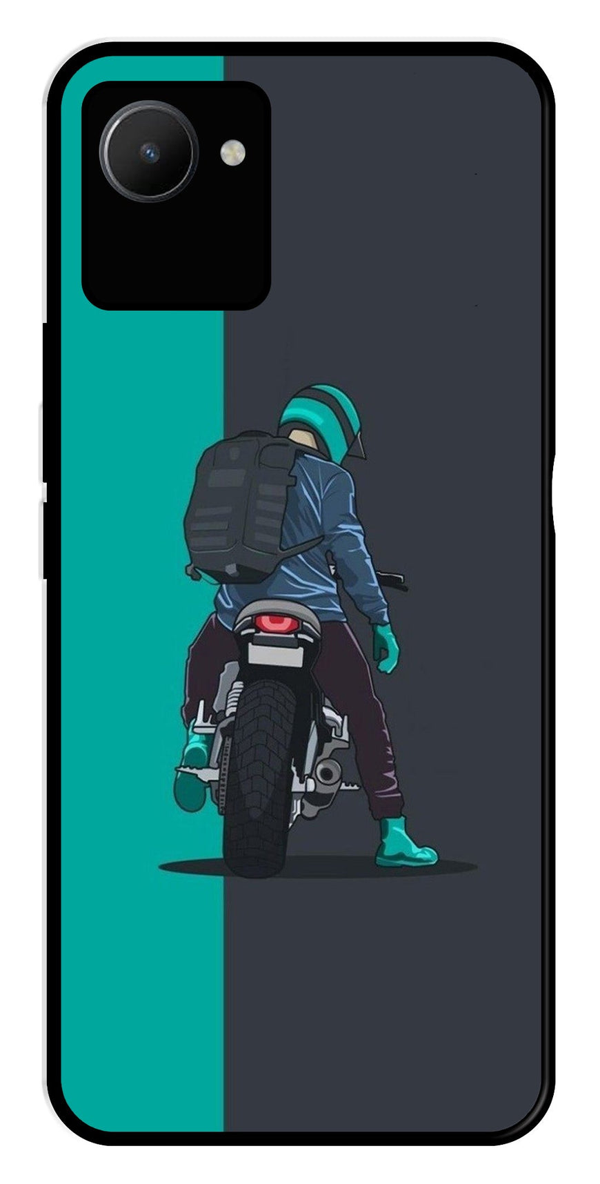 Bike Lover Metal Mobile Case for Realme C30s   (Design No -05)