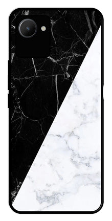 Black White Marble Design Metal Mobile Case for Realme C30s