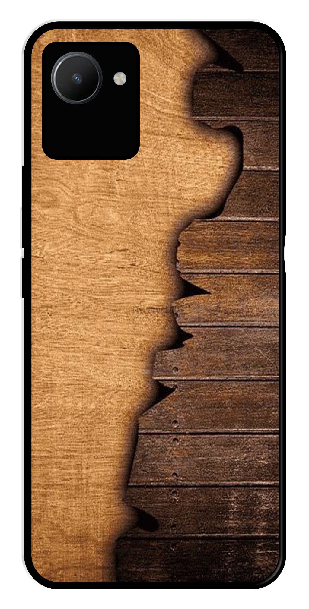 Wooden Design Metal Mobile Case for Realme C30s   (Design No -13)