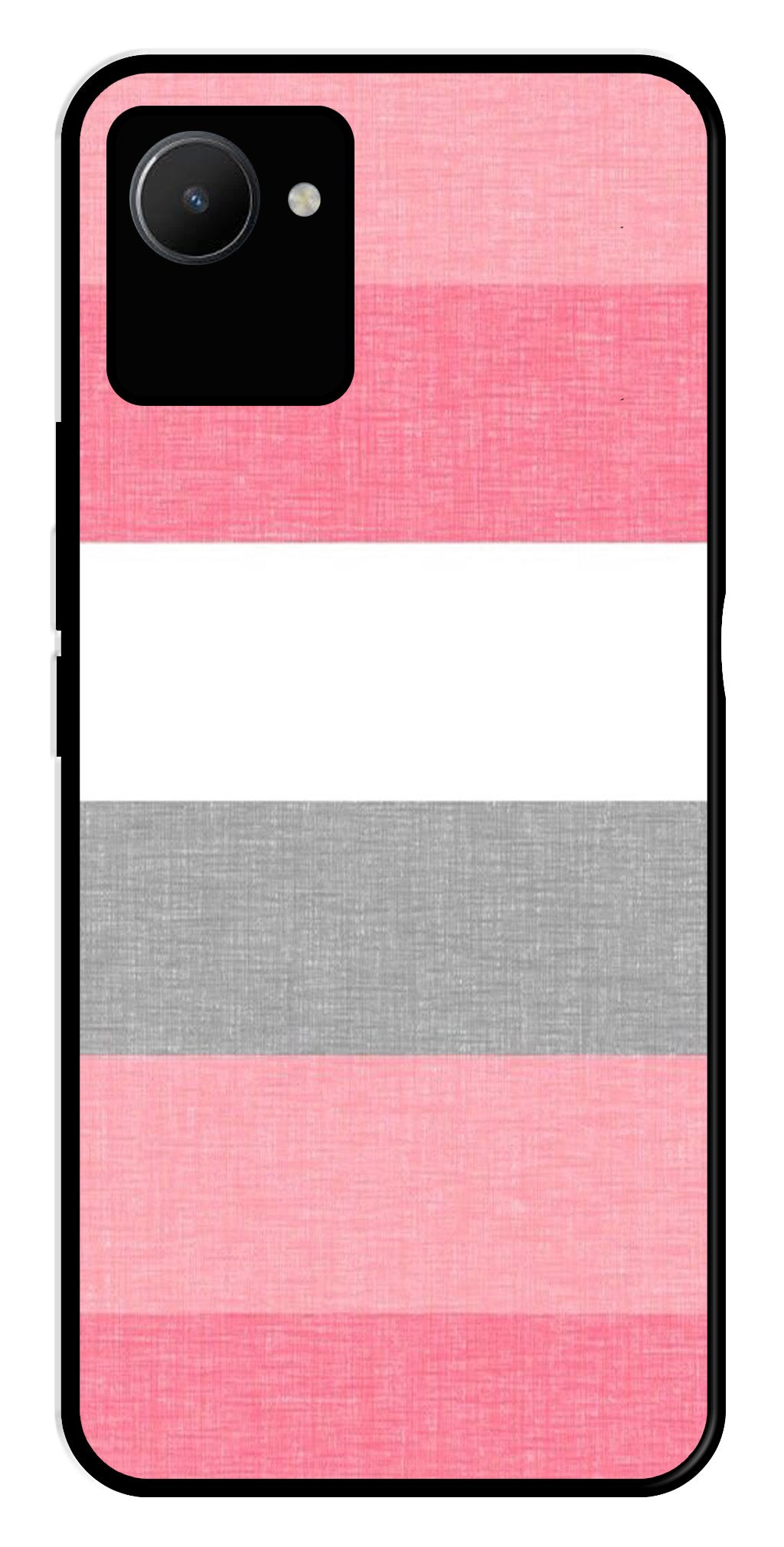 Pink Pattern Metal Mobile Case for Realme C30s   (Design No -23)