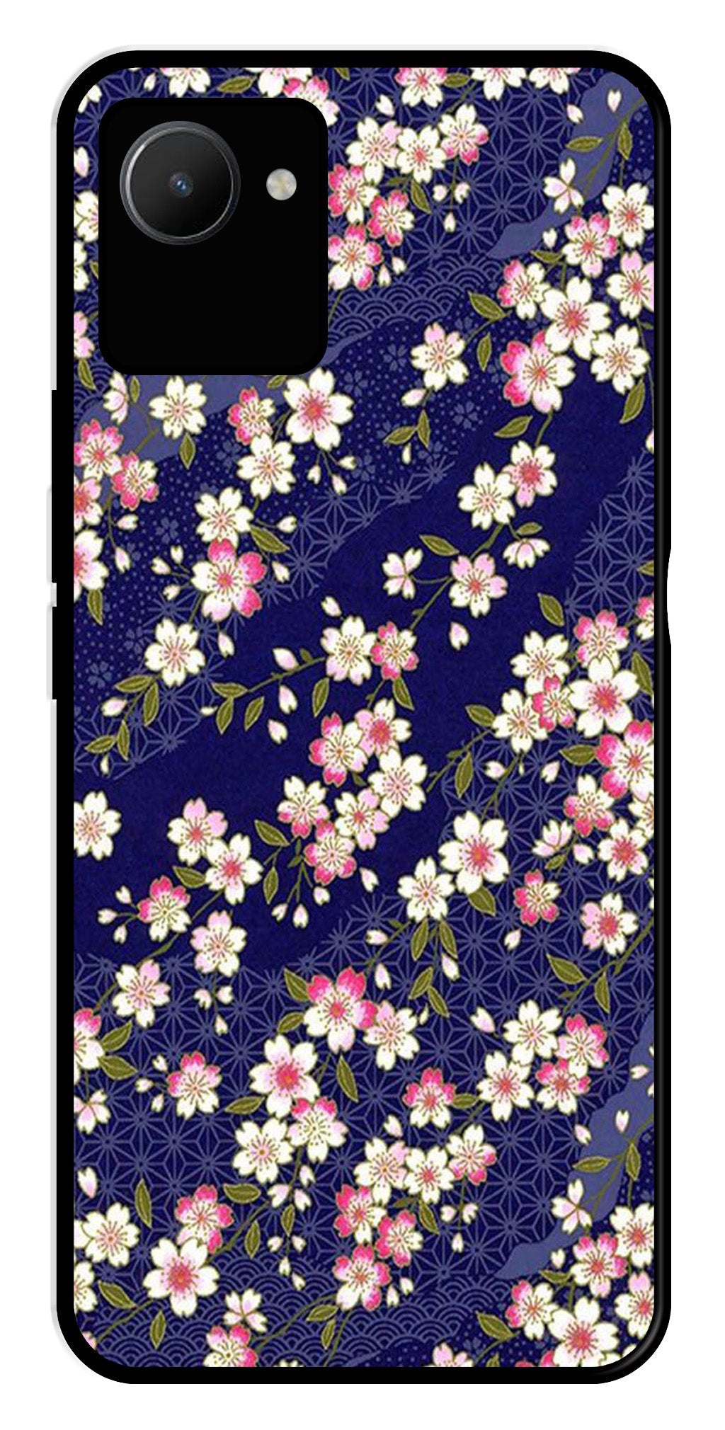 Flower Design Metal Mobile Case for Realme C30s   (Design No -25)