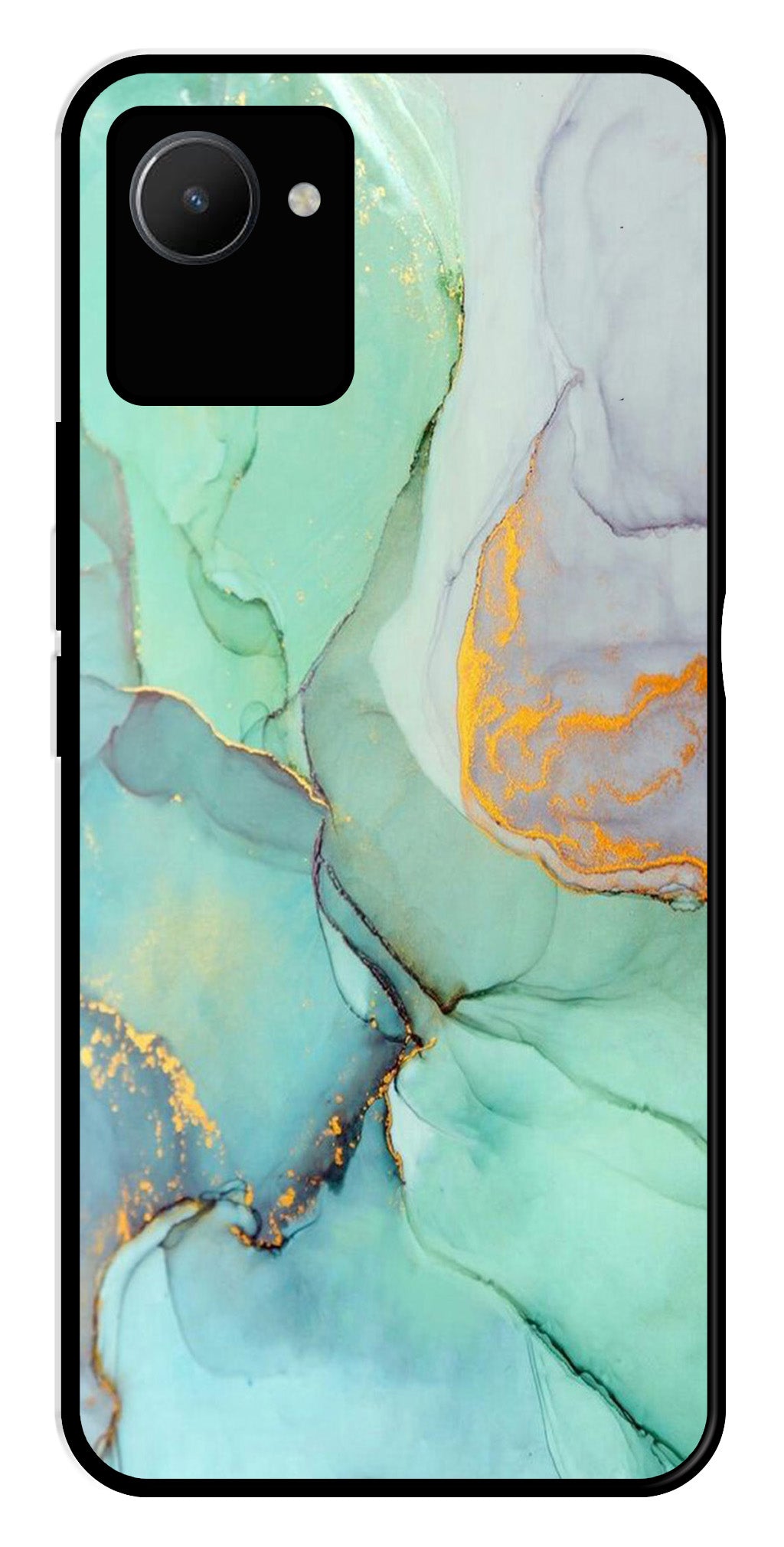 Marble Design Metal Mobile Case for Realme C30s   (Design No -46)