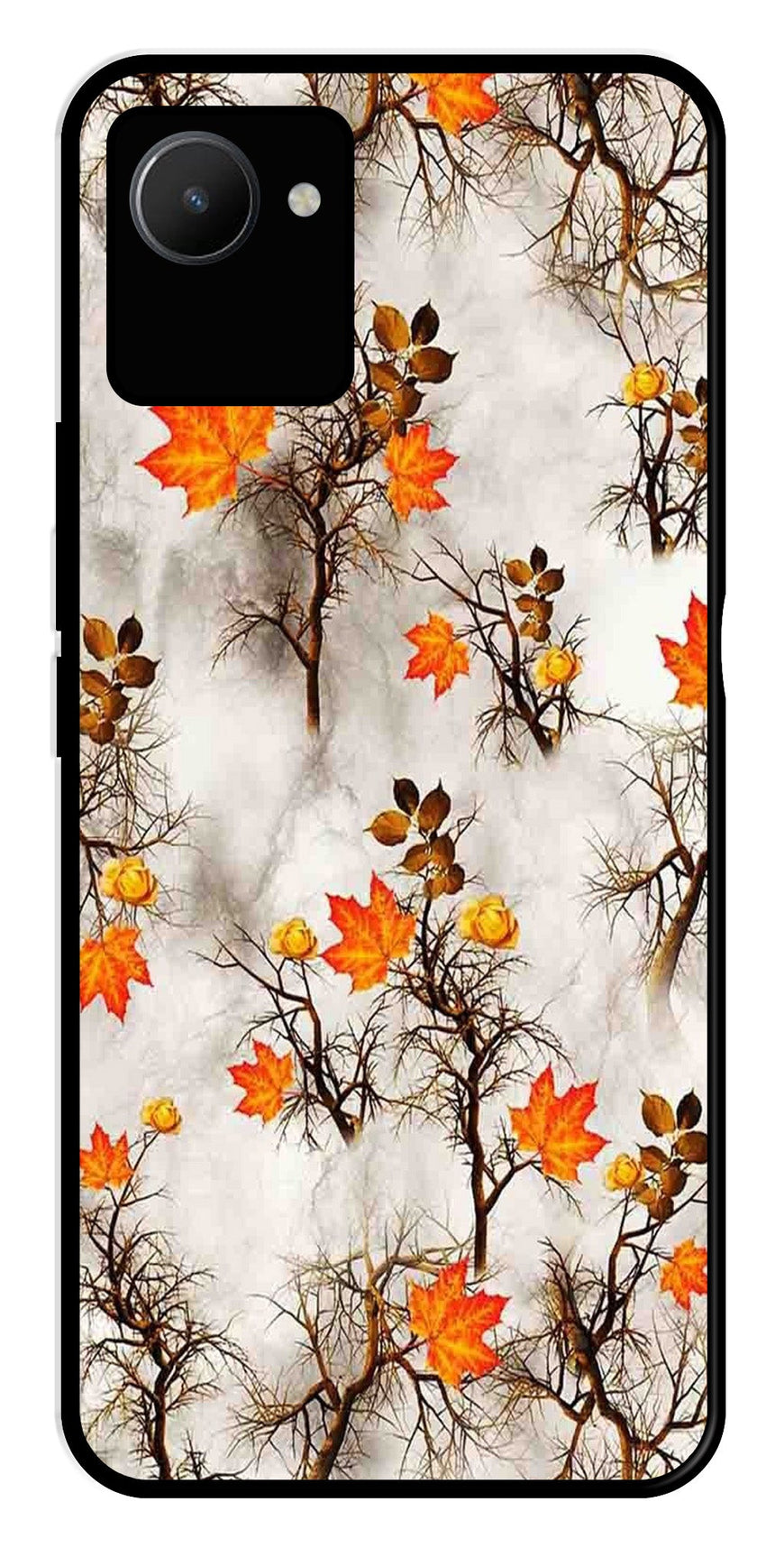 Autumn leaves Metal Mobile Case for Realme C30s   (Design No -55)