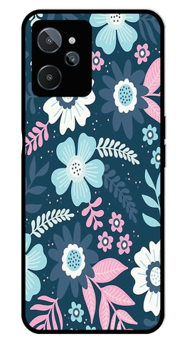 Flower Leaves Design Metal Mobile Case for Realme C31   (Design No -50)