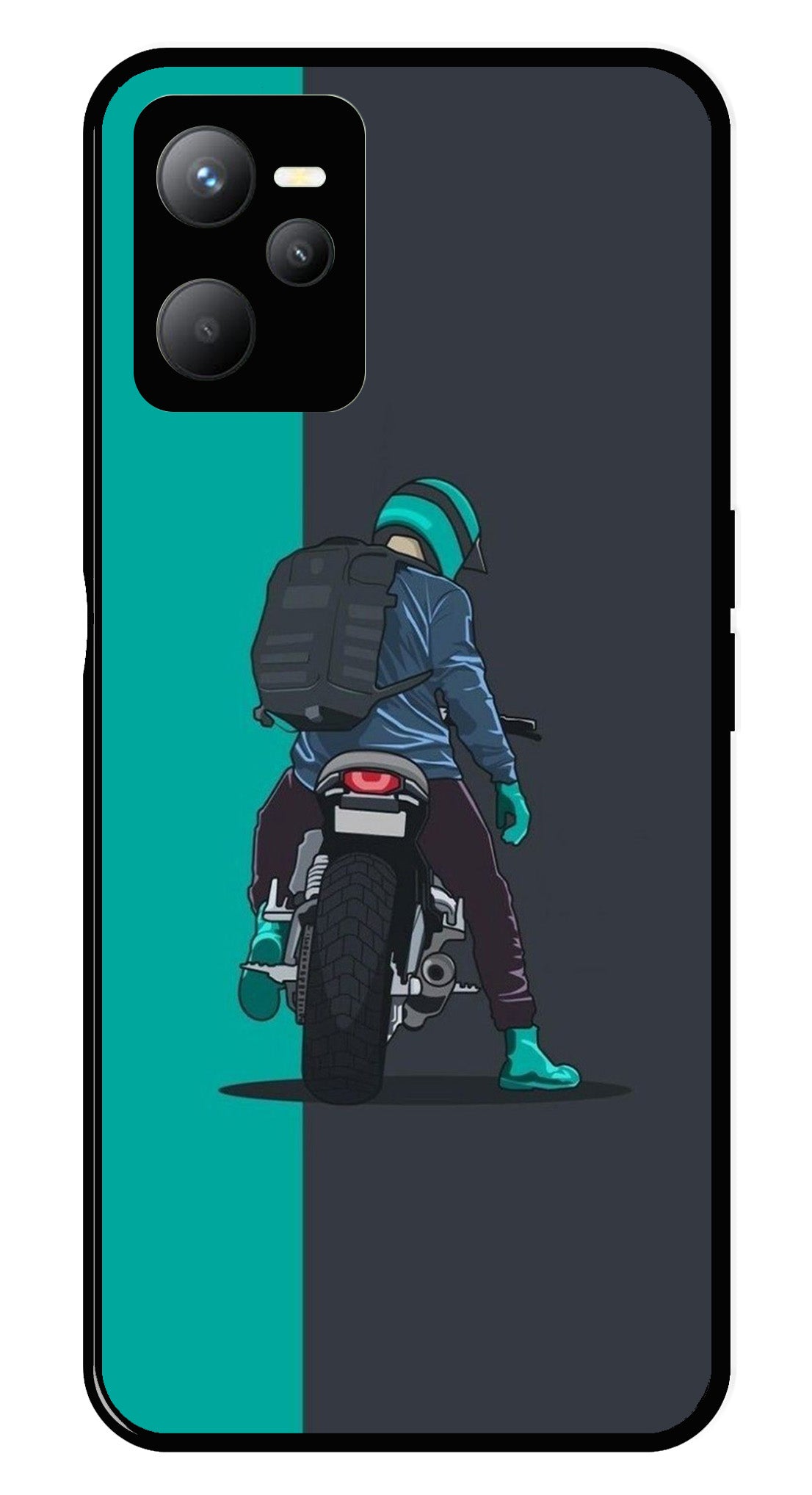 Bike Lover Metal Mobile Case for Realme C35   (Design No -05)