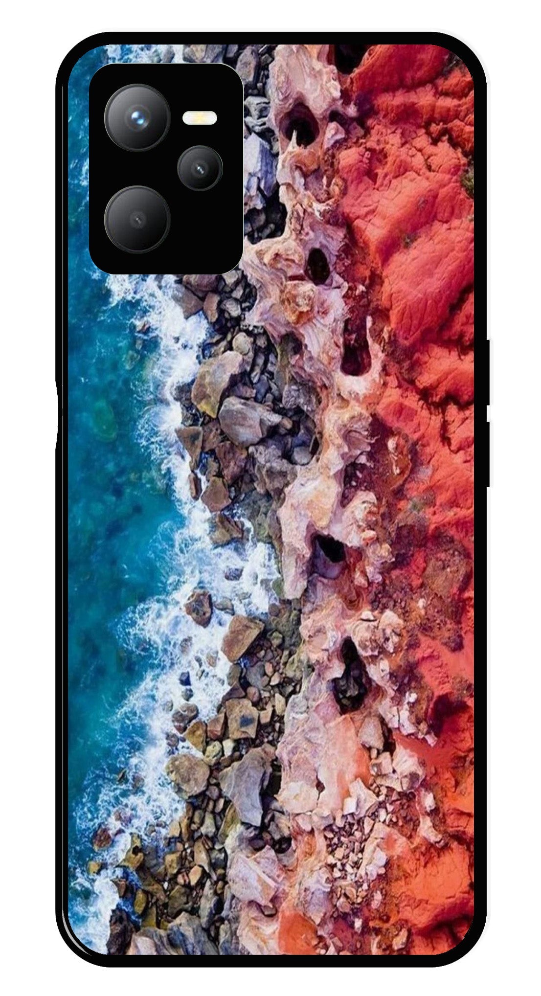 Sea Shore Metal Mobile Case for Realme C35   (Design No -18)