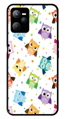 Owls Pattern Metal Mobile Case for Realme C35