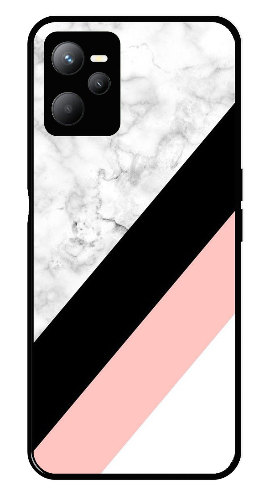 Marble Design Metal Mobile Case for Realme C35   (Design No -24)