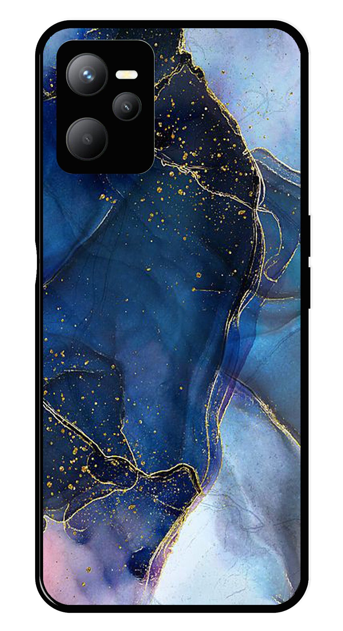 Blue Marble Metal Mobile Case for Realme C35   (Design No -34)